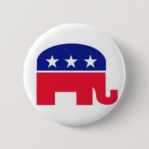 Badge Rond 5 Cm Pin de talent : Éléphant républicain