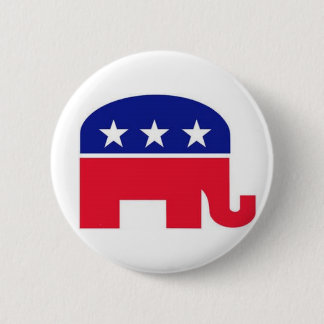 Badge Rond 5 Cm Pin de talent : Éléphant républicain