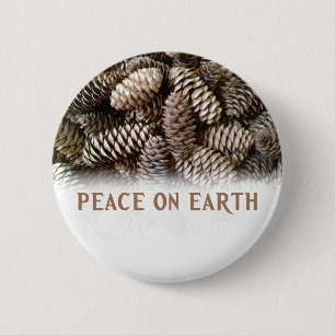 Badge Rond 5 Cm Pin De Vacances Classique Paix Cône Sur Terre