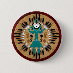 Badge Rond 5 Cm Pin d'esprit de Natif américain