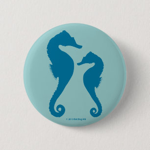 Badge Rond 5 Cm Pin d'hippocampes