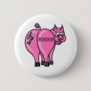 Badge Rond 5 Cm Pin d'os de jambon