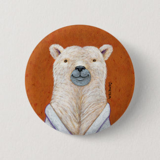 Badge Rond 5 Cm Pin d'ours blanc