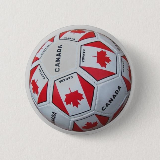 BADGE ROND 5 CM PIN DU FOOTBALL DU CANADA (Devant)