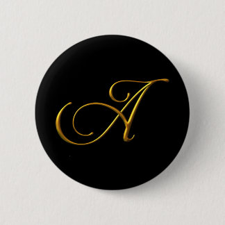 Badge Rond 5 Cm Pin Elegant Monogram Letter À