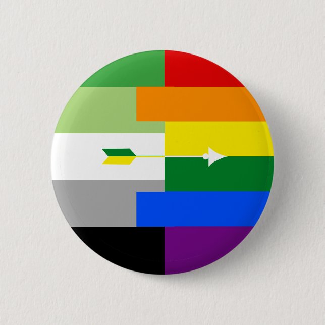 Badge Rond 5 Cm Pin homosexuel d'Aromantic (Devant)
