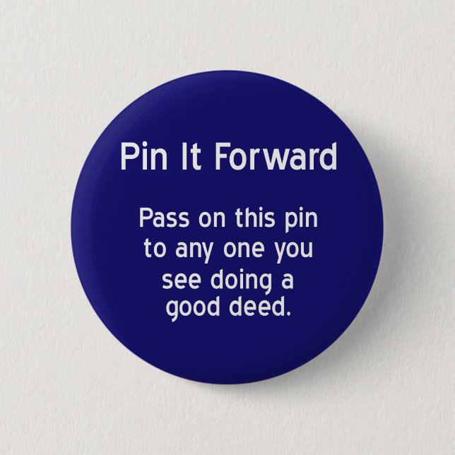Badge Rond 5 Cm Pin il en avant - bleu (Devant)