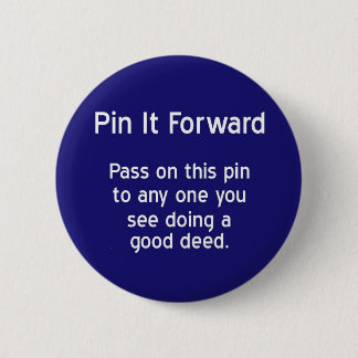 Badge Rond 5 Cm Pin il en avant - bleu