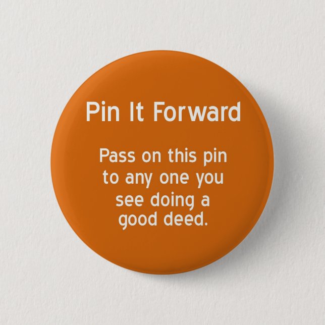Badge Rond 5 Cm Pin il en avant orange (Devant)