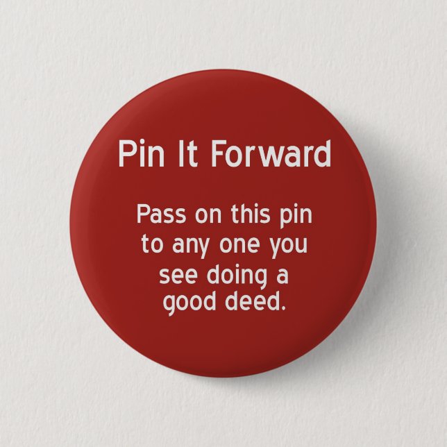 Badge Rond 5 Cm Pin il en avant - rouge (Devant)