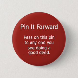 Badge Rond 5 Cm Pin il en avant - rouge