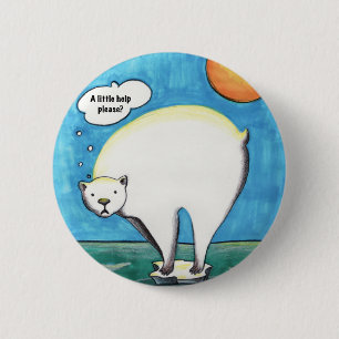 Badge Rond 5 Cm Pin isolé d'ours blanc