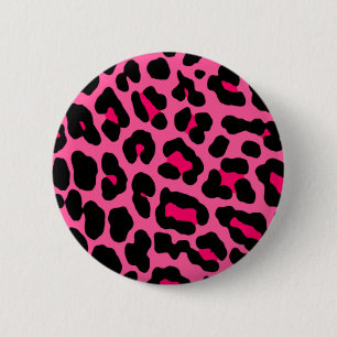 Badge Rond 5 Cm Pin léopard rose