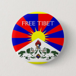 Badge Rond 5 Cm Pin LIBRE du THIBET