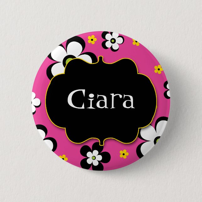 Badge Rond 5 Cm Pin personnalisé de nom de récompense de flower (Devant)