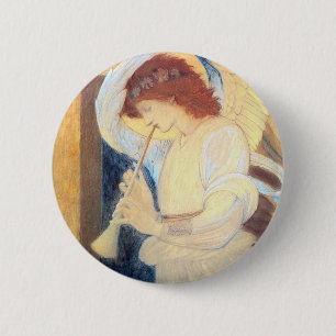 Badge Rond 5 Cm Pin rond de bouton d'ange de Noël - Burne-Jones