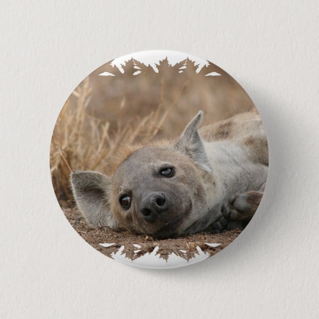 Badge Rond 5 Cm Pin rond d'image d'hyène (Devant)