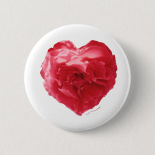 Badge Rond 5 Cm Pin rouge de coeur rose