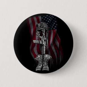 BADGE ROND 5 CM PIN TOMBÉ DE SOLDAT