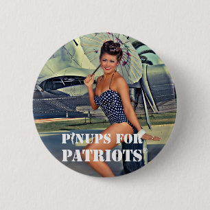 Badge Rond 5 Cm Pin-up pour des patriotes officiels