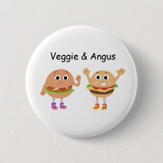 Badge Rond 5 Cm Pin végétarien et d'Angus