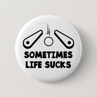 Badge Rond 5 Cm Pinball Life Sucre du texte noir