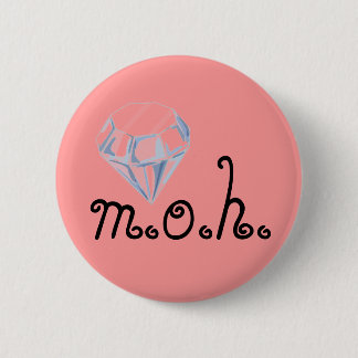 Badge Rond 5 Cm Pinceau diamant rose M.O.H