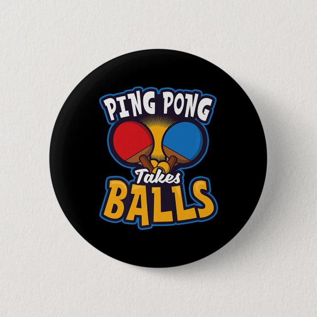 Badge Rond 5 Cm Ping Pong prend des balles Design Table Tennis (Devant)