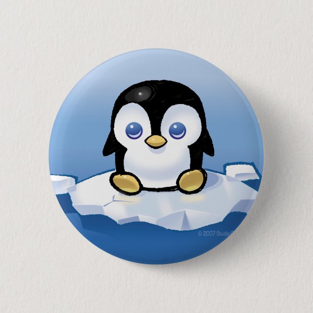 Badge Rond 5 Cm Pingouin (Devant)