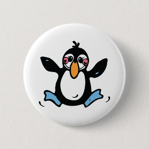 Badge Rond 5 Cm pingouin bébé heureux