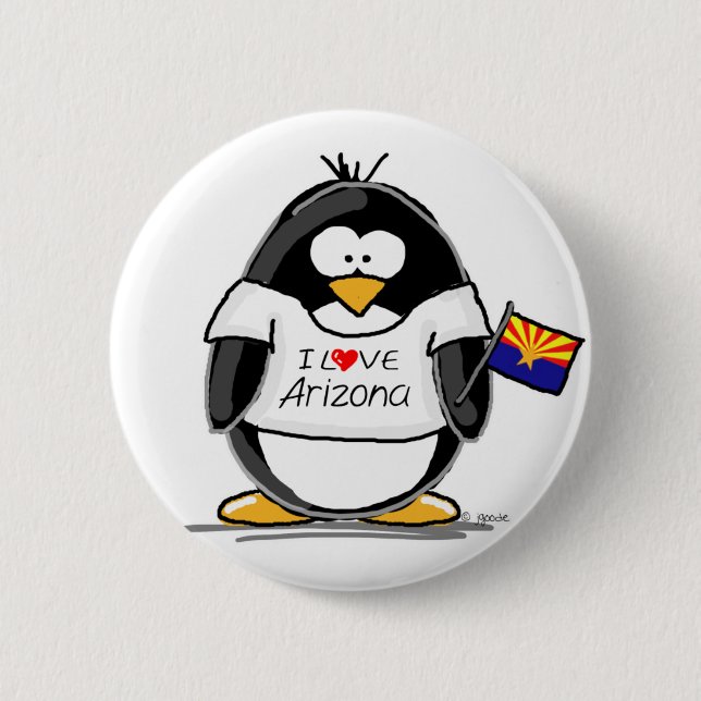 Badge Rond 5 Cm Pingouin de l'Arizona (Devant)