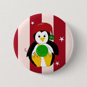 Badge Rond 5 Cm Pingouin de Noël pour bébé mignon