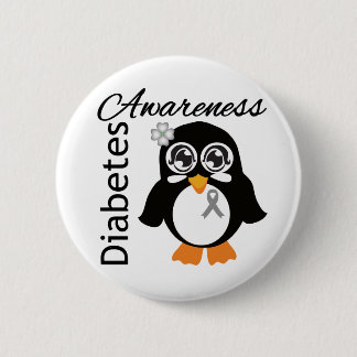 Badge Rond 5 Cm Pingouin de sensibilisation au diabète