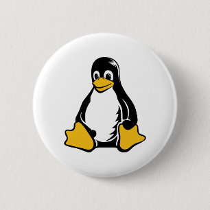 Badge Rond 5 Cm Pingouin de Tux - (Linux, Open Source, Copyleft,