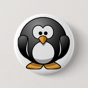 Badge Rond 5 Cm Pingouin potelé