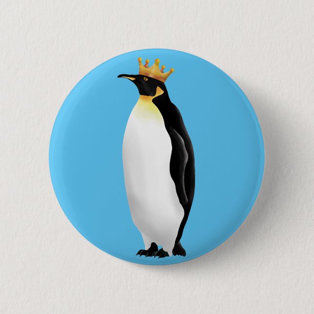 Badge Rond 5 Cm Pingouin roi (Devant)