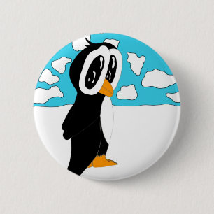 Badge Rond 5 Cm Pingouin solitaire