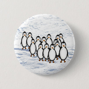 Badge Rond 5 Cm Pingouins