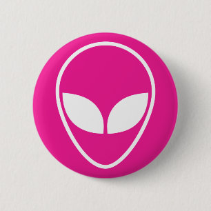 Badge Rond 5 Cm Pink Alien pin button, geek