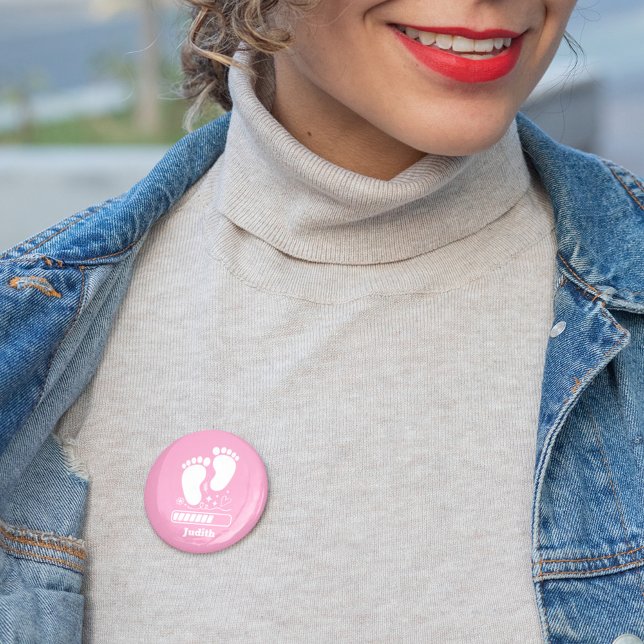Badge Rond 5 Cm Pink Baby Chargement (Créateur téléchargé)