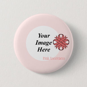 Badge Rond 5 Cm Pink Clover Ribbon