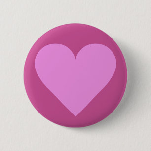 Badge Rond 5 Cm Pink Heart Valentine bouton personnalisé