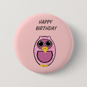 BADGE ROND 5 CM PINK POLKA DOT