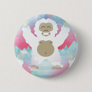 Badge Rond 5 Cm pink yeti