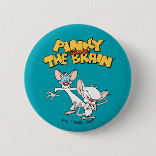 Badge Rond 5 Cm Pinky et le cerveau   Afficher le logo