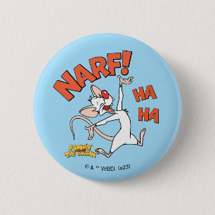 Badge Rond 5 Cm Pinky et le cerveau   Pinky "Narf !"