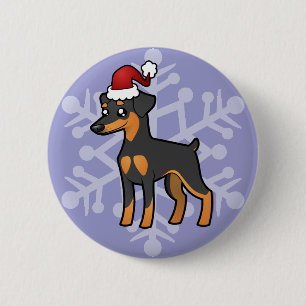 Badge Rond 5 Cm Pinscher miniature de Noël / Manchester Terrier
