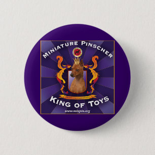 Badge Rond 5 Cm Pinscher miniature, roi des jouets