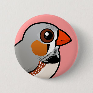 Badge Rond 5 Cm Pinson de zèbre de Birdorable