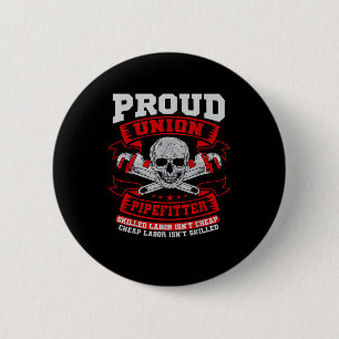 Badge Rond 5 Cm Pipefitter Steamfitter Plumber - Main-d'oeuvre qua